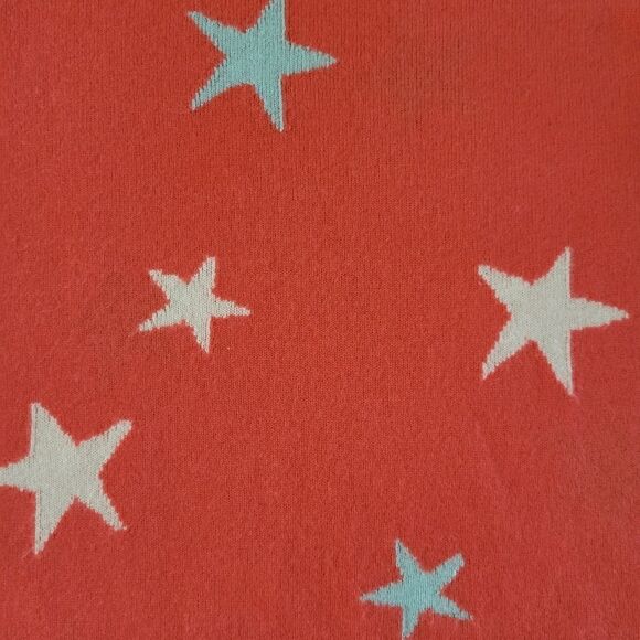 Cynthia Rowley Cashmere Coral Crewneck Long Sleeve Pullover With Stars Sweater - Picture 10 of 15